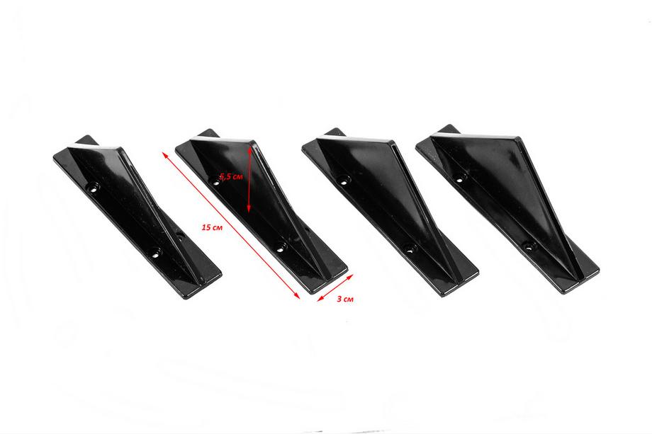 Universal Rear Diffuser Type-F (4pcs, Gloss Black, ABS Plastic) Photo 2