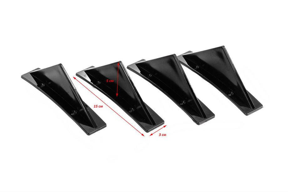 Universal Rear Diffuser Type-G (4pcs, Gloss Black, ABS Plastic) Photo 2