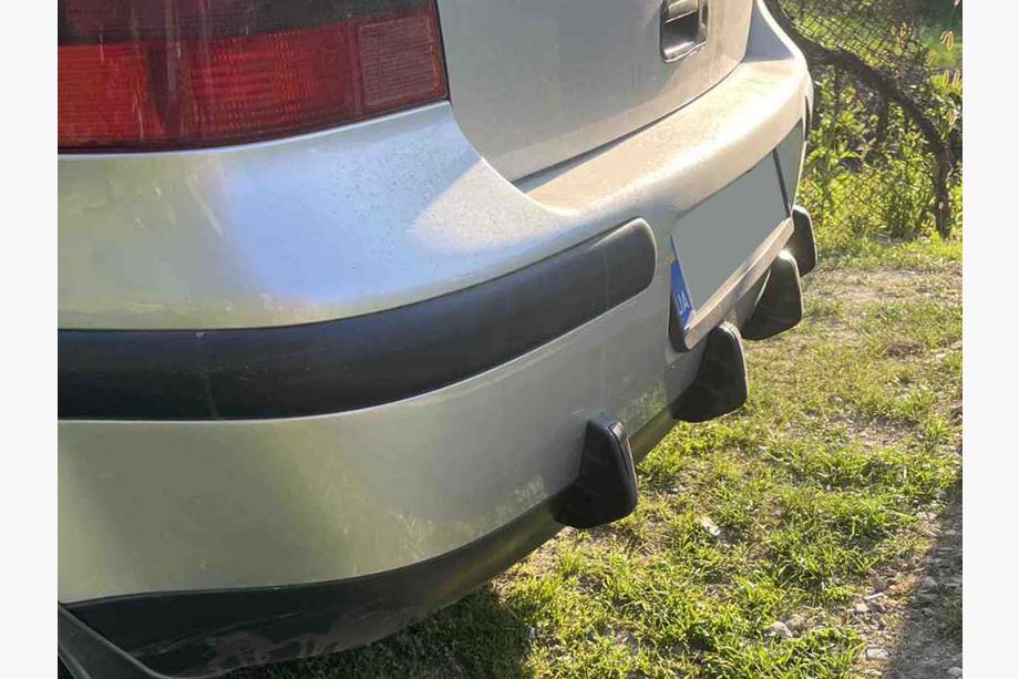 Universal Rear Diffuser Type-D (4pcs, Gloss Black, ABS Plastic) Photo 2