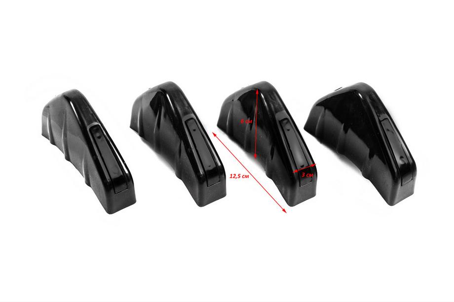 Universal Rear Diffuser Type-D (4pcs, Gloss Black, ABS Plastic) Photo 3
