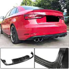 Audi A3 2012-2020 Rear bumper diffuser (for Base Sedan 2017-2020, Carbon) photo 1
