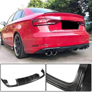 Rear bumper diffuser (for Base Sedan 2017-2020, Carbon) photo 1