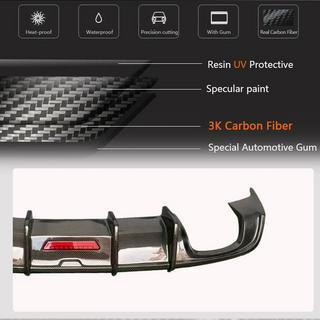 Rear bumper diffuser with LED brake light (for Base Sedan 2017-2020, Carbon) photo 3