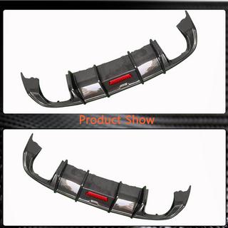 Rear bumper diffuser with LED brake light (for Base Sedan 2017-2020, Carbon) photo 4