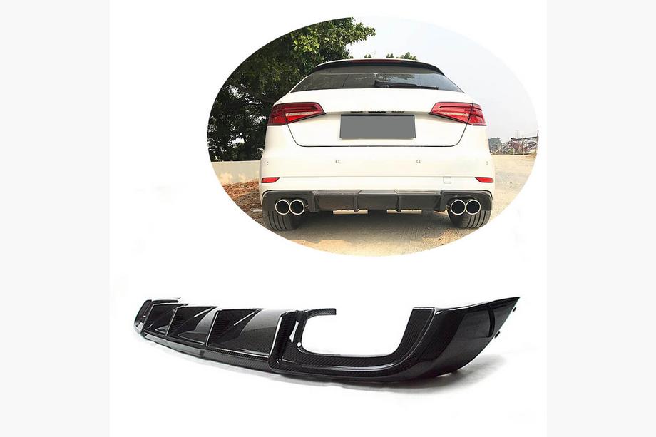 Audi A3 2012-2020 Rear Bumper Diffuser V2 (for S-Line HB 2017-2020, Carbon) Image