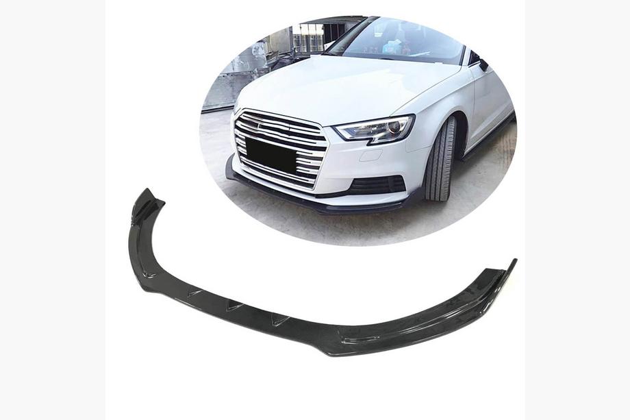 Audi A3 2012-2020 Front Bumper Lip V1 (for Base 2017-2020 HB, Carbon) Image