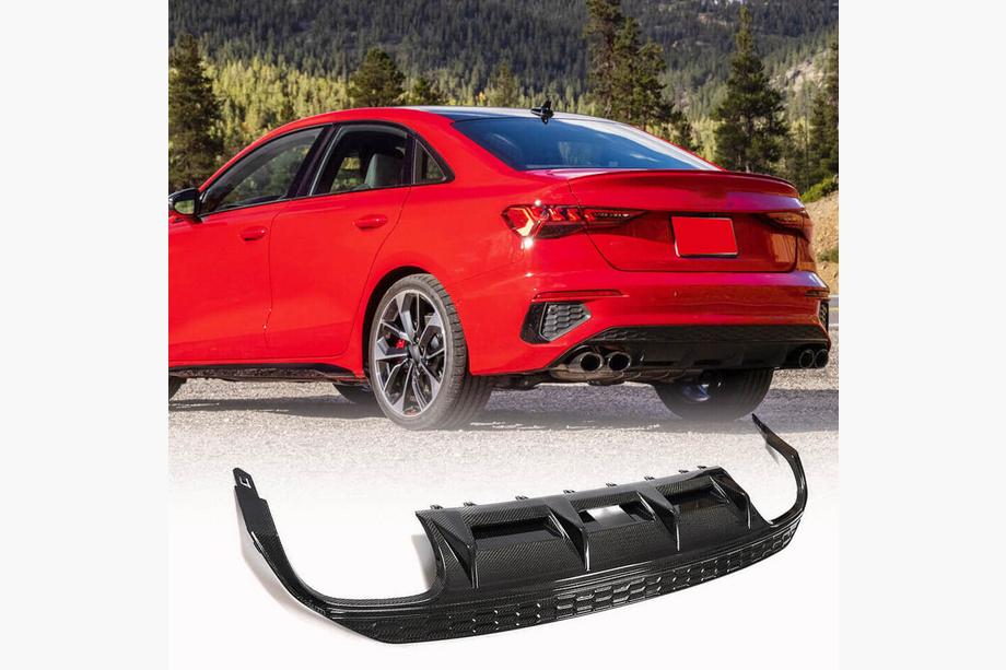 Audi A3 2020- Rear bumper diffuser V2 for S-Line Sedan 2020-2023 (Carbon) Image