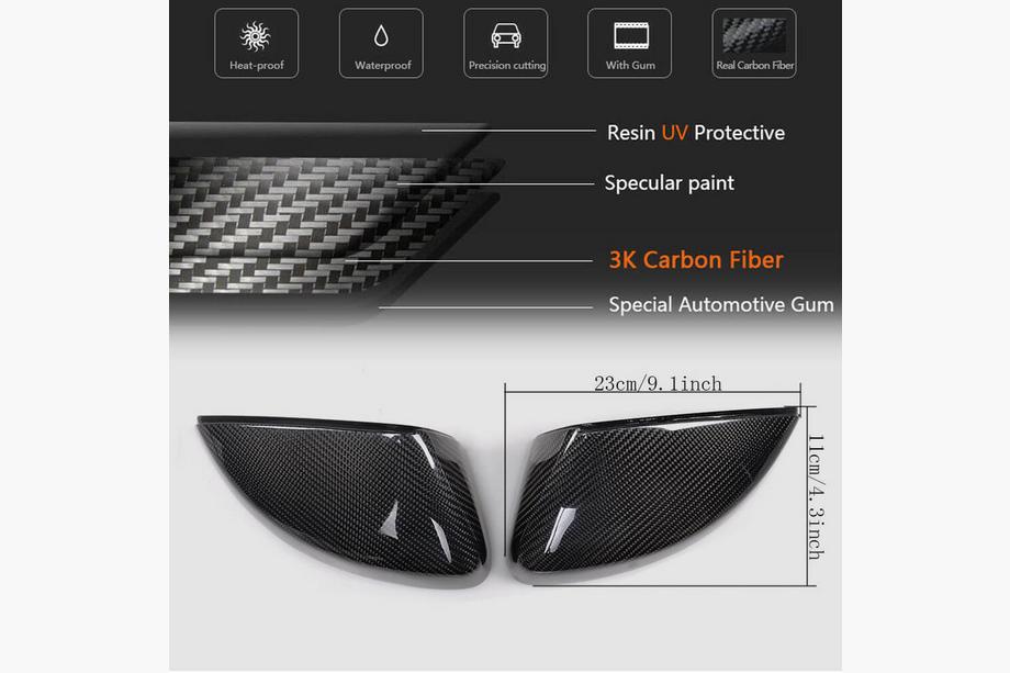 Audi A3 2012-2020 Mirror Covers (Carbon) Photo 6