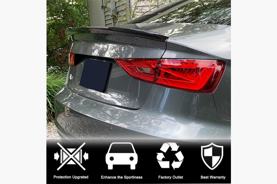 Audi A3 2012-2020 V4 Spoiler (for Sedan, Carbon) Photo 2