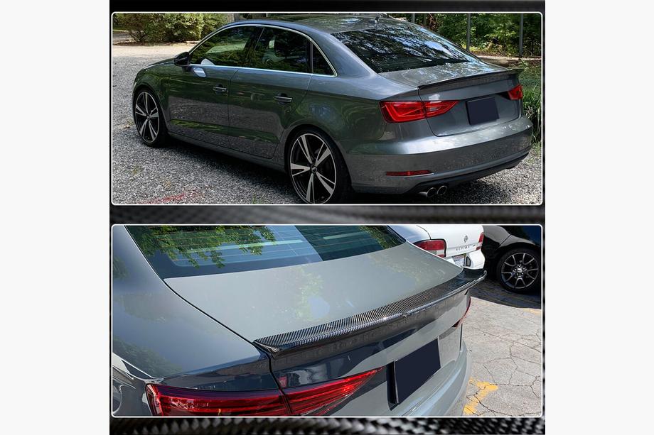 Audi A3 2012-2020 V4 Spoiler (for Sedan, Carbon) Photo 3