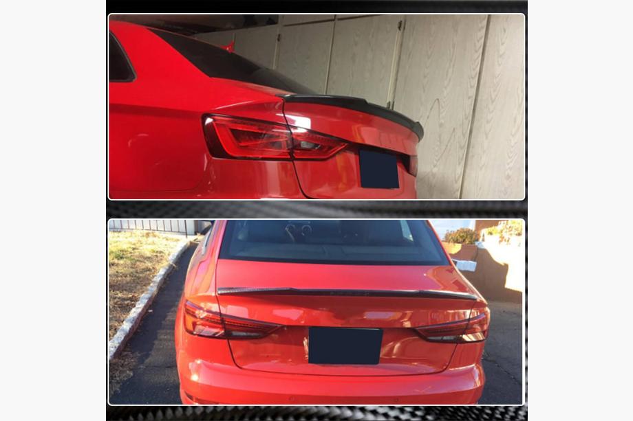 Audi A3 2012-2020 V4 Spoiler (for Sedan, Carbon) Photo 4