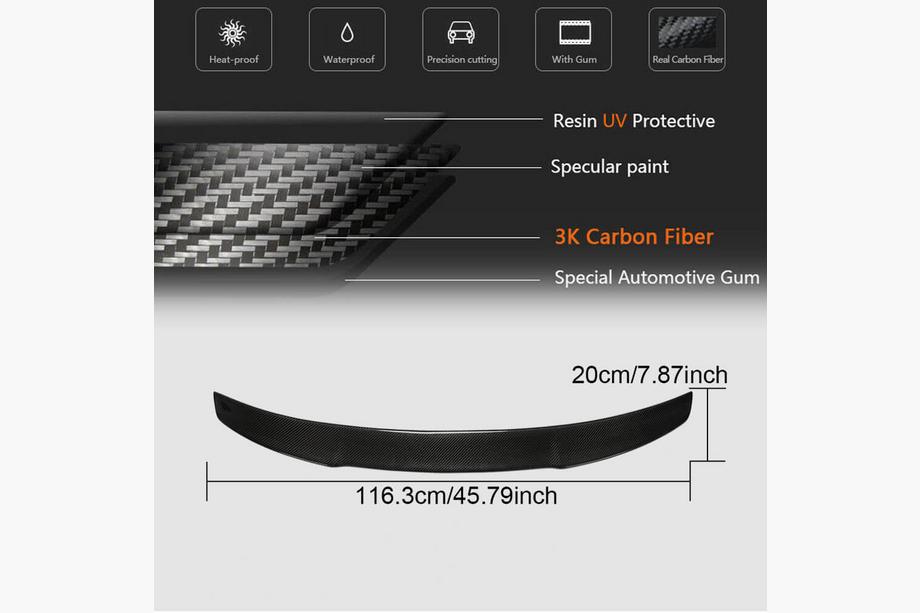 Audi A3 2012-2020 V4 Spoiler (for Sedan, Carbon) Photo 5