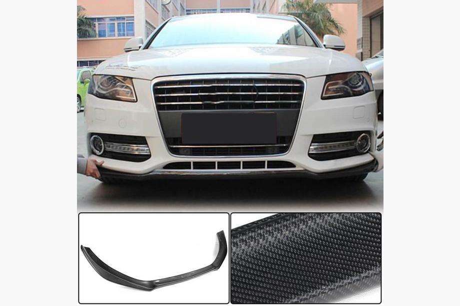 Audi A4 B8 2007-2015 Front Bumper Lip (for Base 2007-2011, Carbon) Image