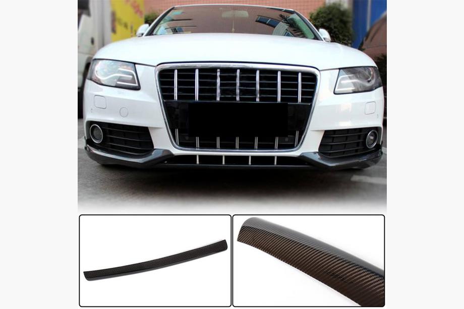 Audi A4 B8 2007-2015 Front bumper center lip (for Base 2007-2011, Carbon) Image