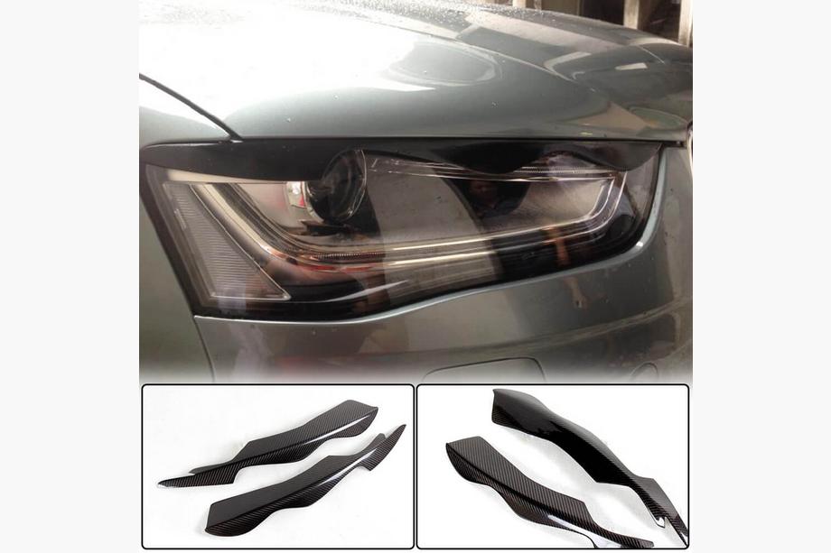 Audi A4 B8 2007-2015 Headlight Eyelids (2011-2015, Carbon) Image