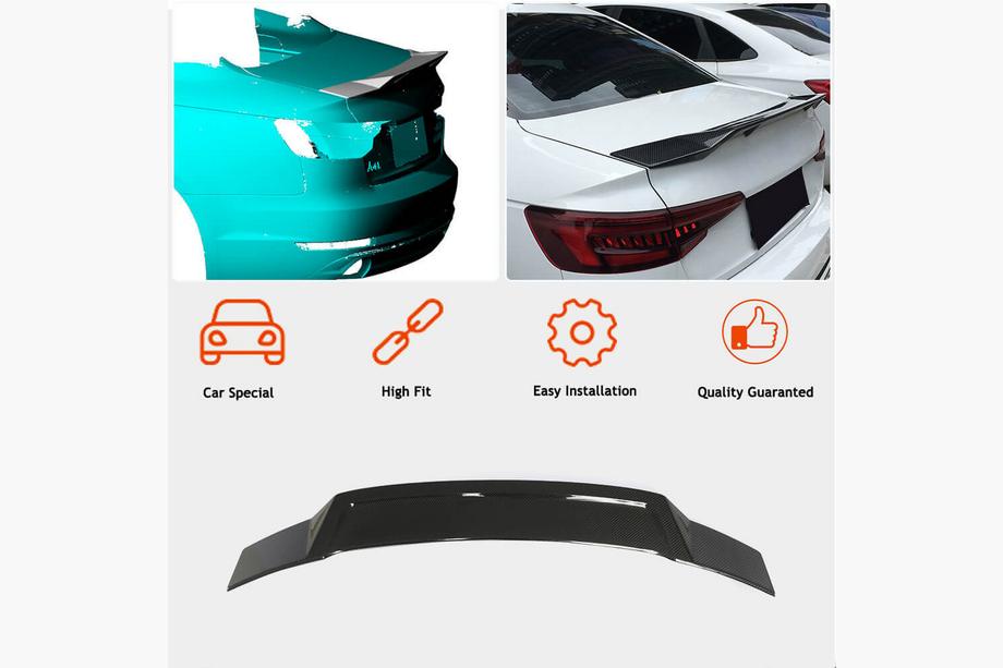 Audi A4 B9 2015-2024 V2 Spoiler (for Sedan, Carbon) Photo 2
