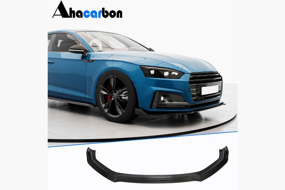 Audi A5 2016-2025 Front Bumper Lip V2 (for S-Line 2016-2020, Carbon) Image