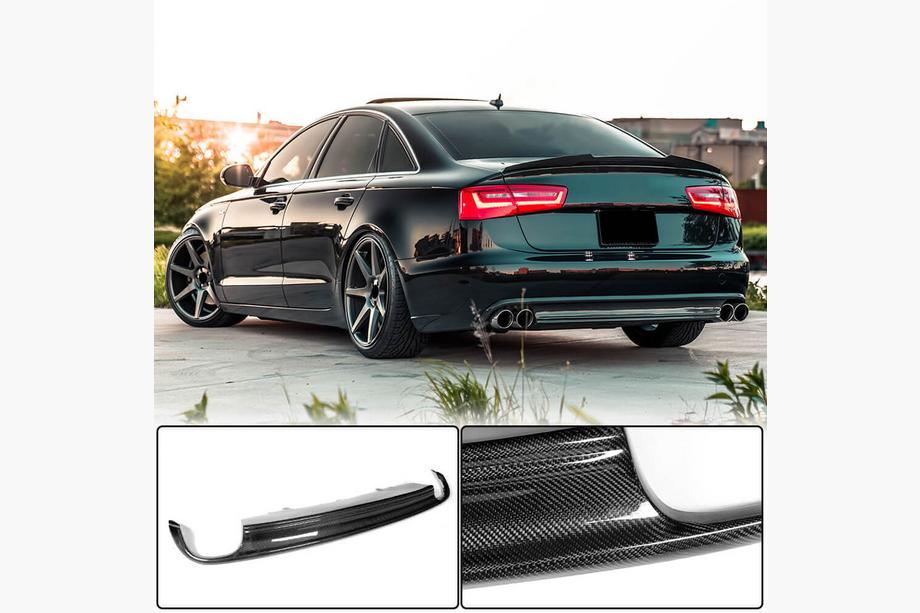Audi A6 C7 2011-2017 Rear Bumper Diffuser Carbon (for Base 2011-2014) Image