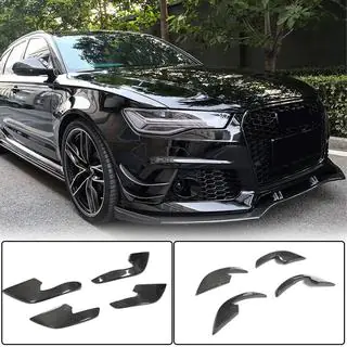 Front bumper covers (for RS6, 4 pcs, Carbon) photo 1