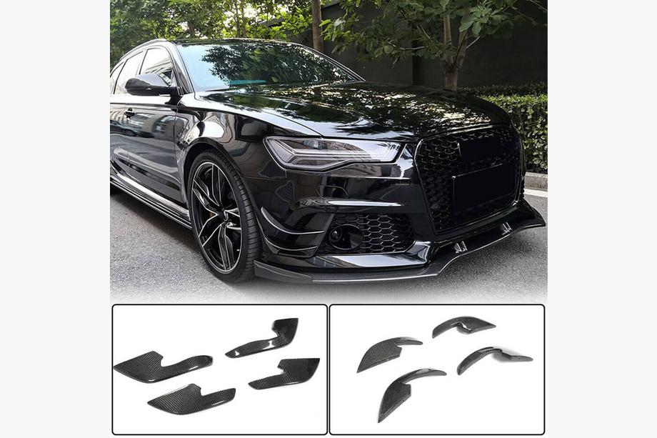 Audi A6 C7 2011-2017 Front bumper covers (for RS6, 4 pcs, Carbon) Image