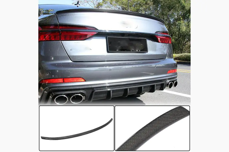 Audi A6 C8 2018–2025 Rear Spoiler V3 (for Sedan, Carbon) Image