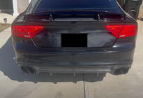 Audi A7 2010-2018 Rear Bumper Diffuser V2 (for S-Line, 2010-2014, Carbon) photo 6