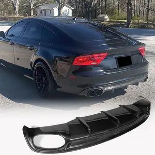 Rear Bumper Diffuser V2 (for S-Line, 2010-2014, Carbon) photo 1