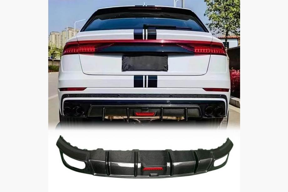 Audi Q8 2018- Rear Bumper Diffuser (Carbon) Image