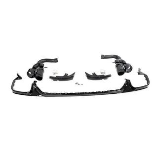 Rear bumper diffuser with exhaust tips (Black) photo 1