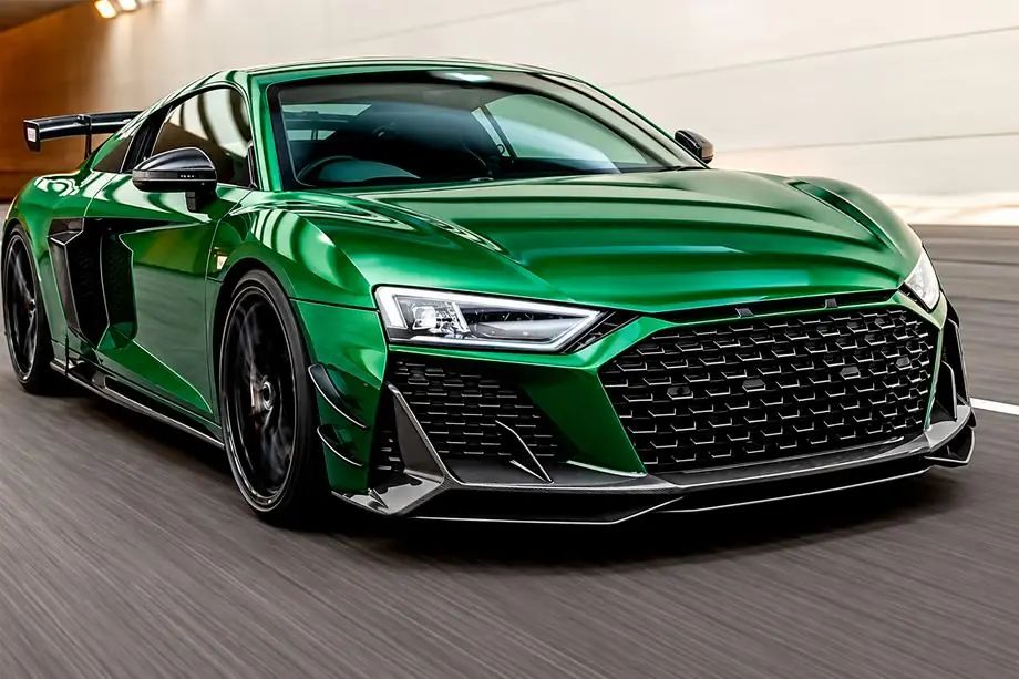 Audi R8 2015- Front Bumper Lip V1 Overlay (Carbon) Image