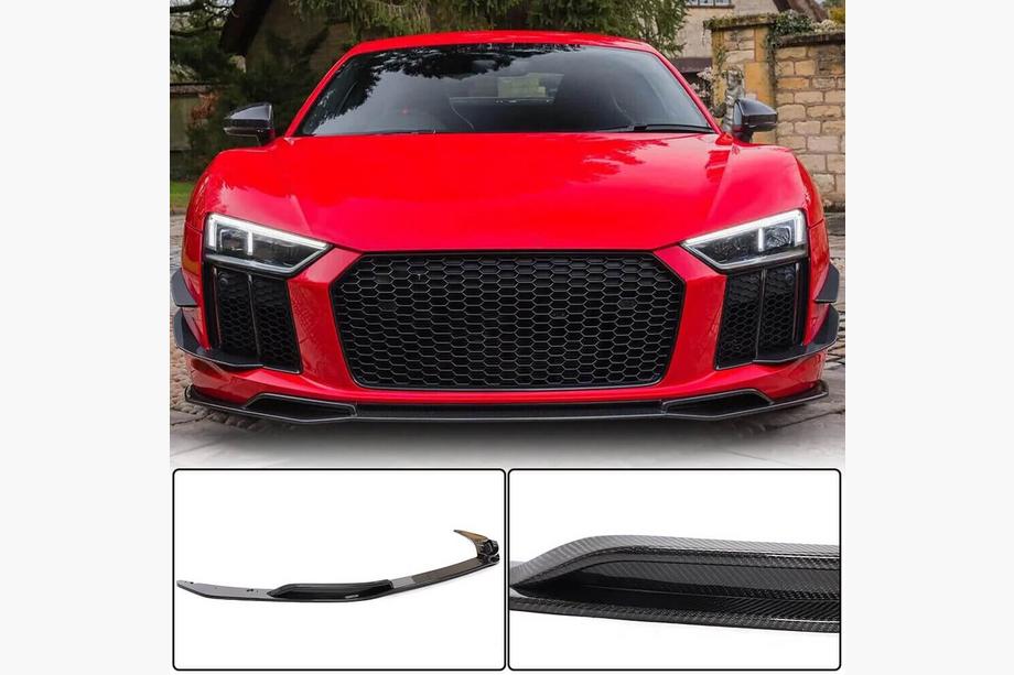 Audi R8 2015- Front Bumper Lip V3 (2015-2020, Carbon) Image