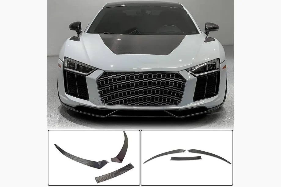 Audi R8 2015- Front Bumper Lip V1 (2015-2020, Carbon) Image