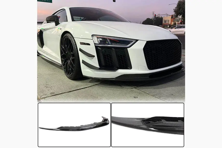 Audi R8 2015- Front Bumper Lip V2 (2015-2020, Carbon) Image