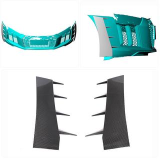 Front bumper extensions V2 (2015-2020, Carbon) photo 2