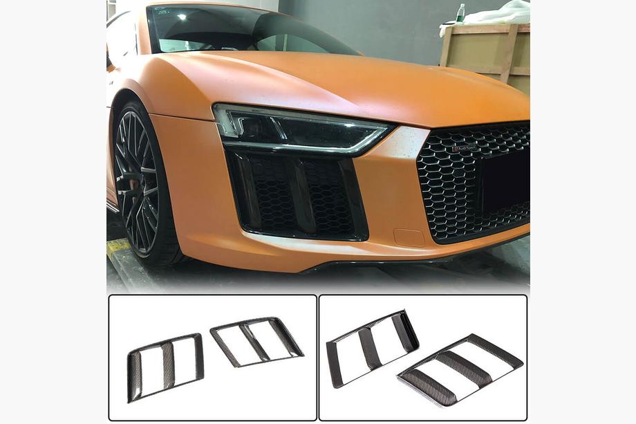 Audi R8 2015- Front bumper extensions V1 (2015-2020, Carbon) Photo 1