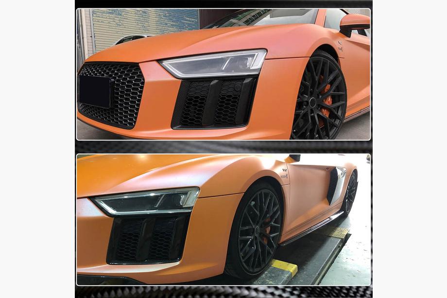 Audi R8 2015- Front bumper extensions V1 (2015-2020, Carbon) Photo 4