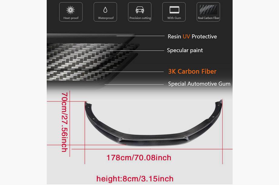Audi R8 2006-2015 Front Bumper Lip (Carbon) V2 Photo 5