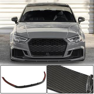 Front Bumper Lip Spoiler V5 (for RS3 Sedan 2017-2020, Carbon) Audi A3 2012-2020 photo 1