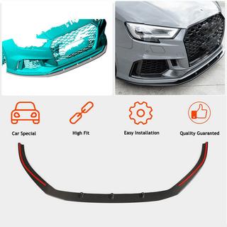 Front Bumper Lip Spoiler V5 (for RS3 Sedan 2017-2020, Carbon) Audi A3 2012-2020 photo 2
