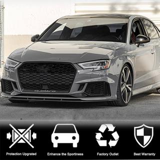Front Bumper Lip Spoiler V5 (for RS3 Sedan 2017-2020, Carbon) Audi A3 2012-2020 photo 3