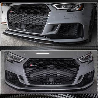 Front Bumper Lip Spoiler V5 (for RS3 Sedan 2017-2020, Carbon) Audi A3 2012-2020 photo 4