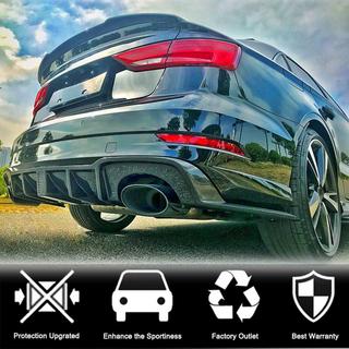 Rear Bumper Diffuser with LED Brake Light V2 (for RS3 2017-2019, Carbon) Audi A3 2012-2020 photo 2