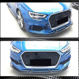 Front bumper lip splitters V3 (for RS3 Sedan 2017-2020, Carbon) Audi A3 2012-2020 photo 4
