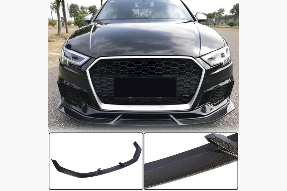 Audi A3 2012-2020 Front bumper lip splitters V3 (for RS3 Sedan 2017-2020, Carbon) Image