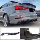 Audi A3 2012-2020 Rear bumper diffuser V1 (for RS3 Sedan 2017-2019, Carbon) photo 1