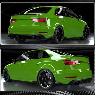 Rear bumper diffuser V1 (for RS3 Sedan 2017-2019, Carbon) Audi A3 2012-2020 photo 4