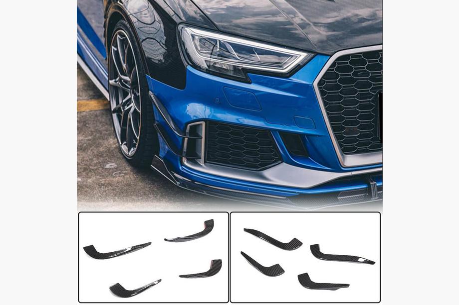 Audi A3 2012-2020 Front bumper lip V2 (for RS3 Sedan 2017-2020, Carbon) Image