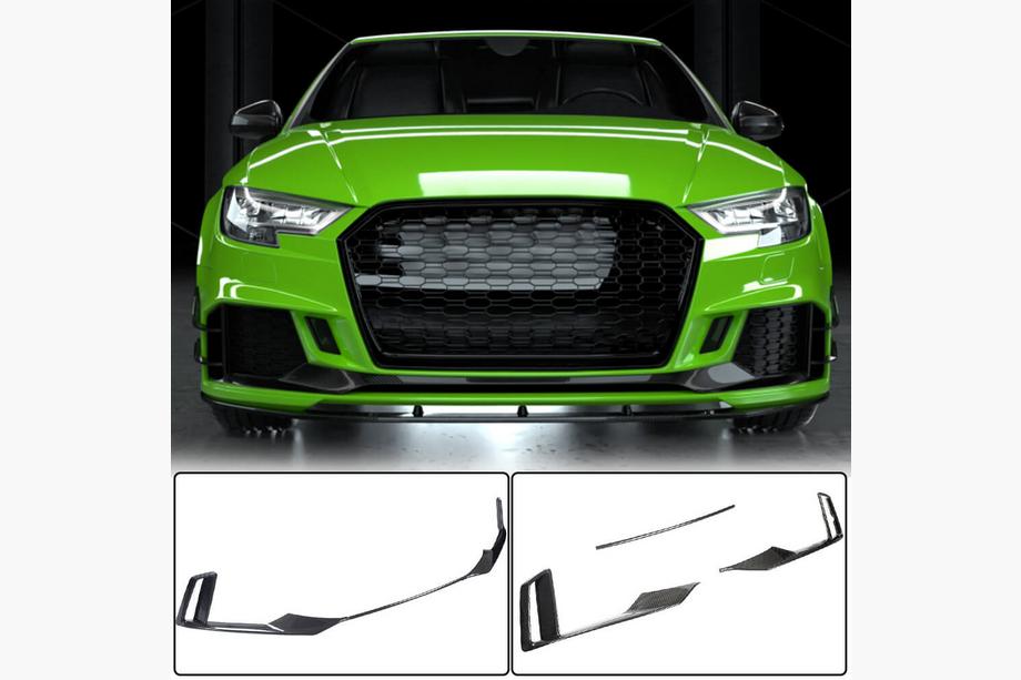 Audi A3 2012-2020 Front bumper lip V1 (for RS3 Sedan 2017-2020, Carbon) Image