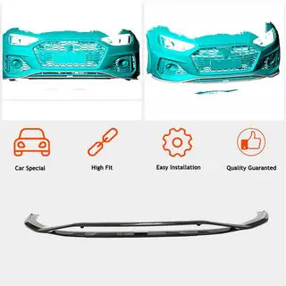 Front Bumper Lip V2 for RS4 Avant 2019-2021 Carbon photo 2
