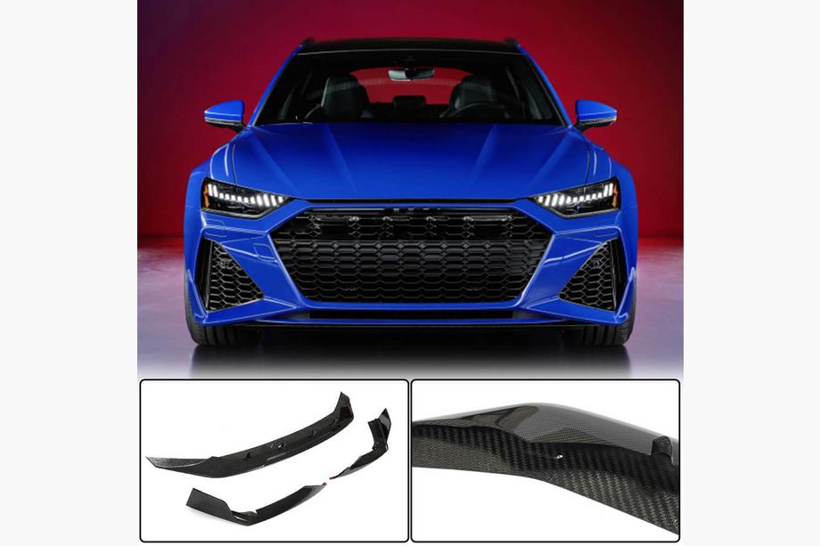 Audi A6 C8 2018–2025 Front Bumper Lip Spoiler (for RS6, Carbon) Image